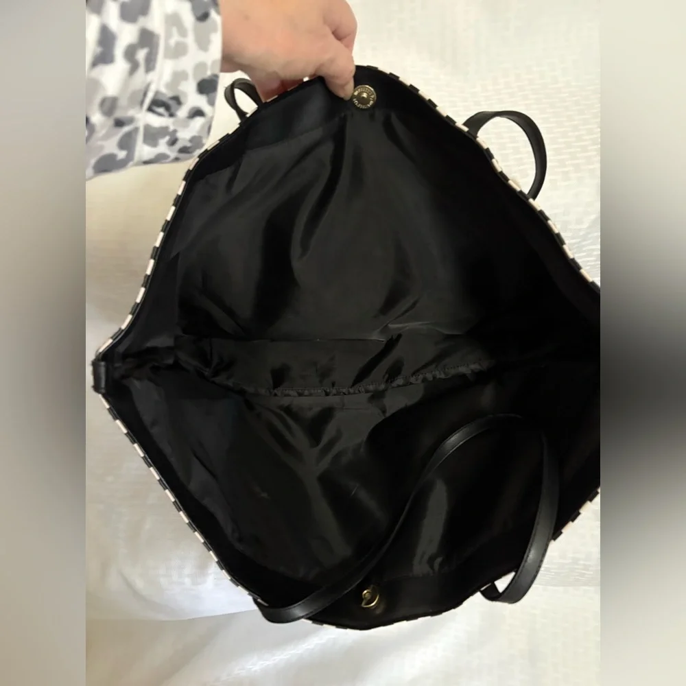 Victoria's Secret Black and White Striped Tote